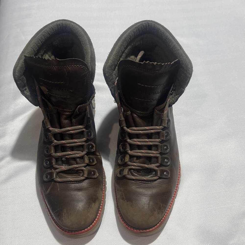 Cole Haan Brown Leather Lace-Up Men's Boots